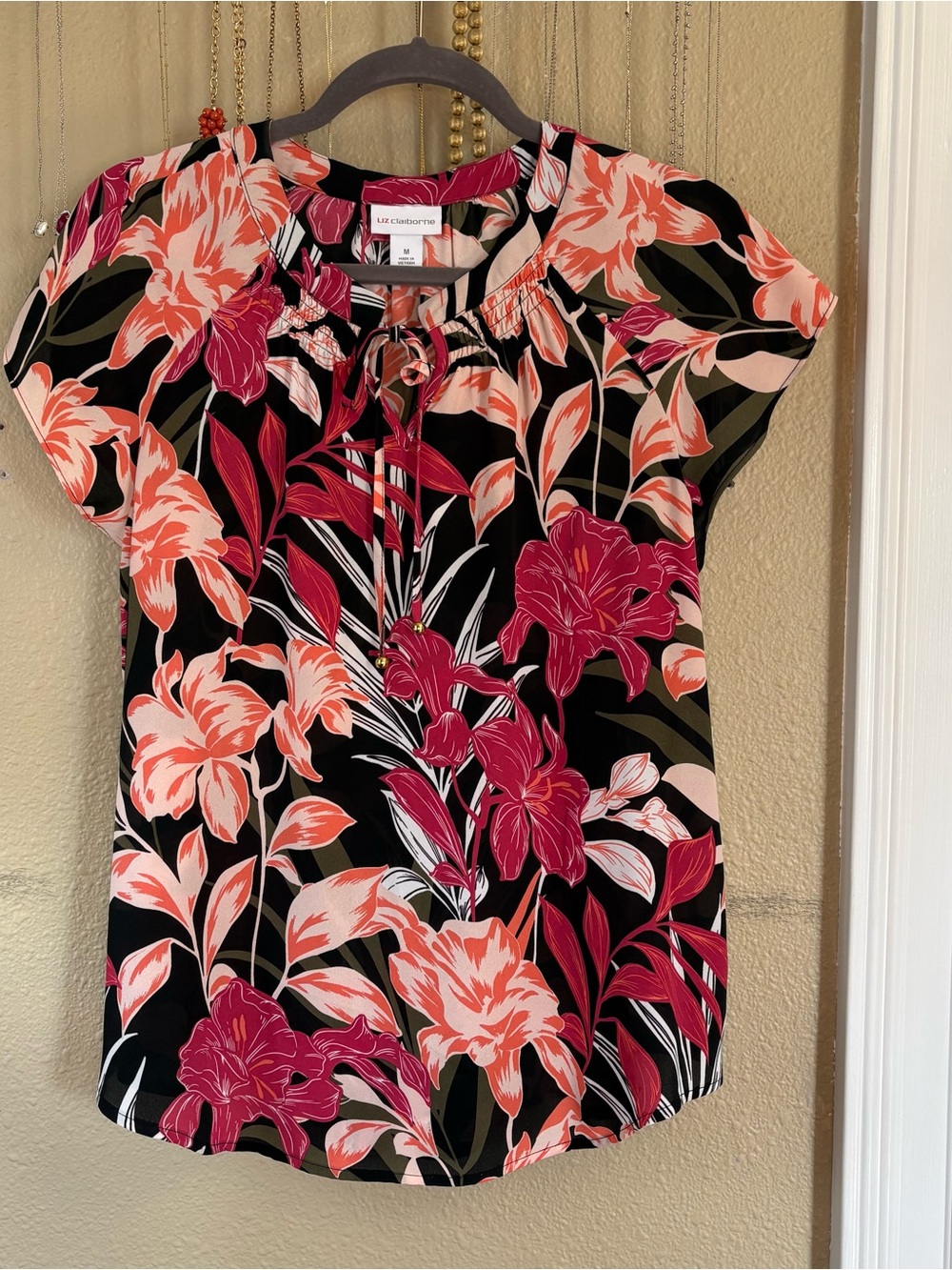 Floral Tie Neck Top